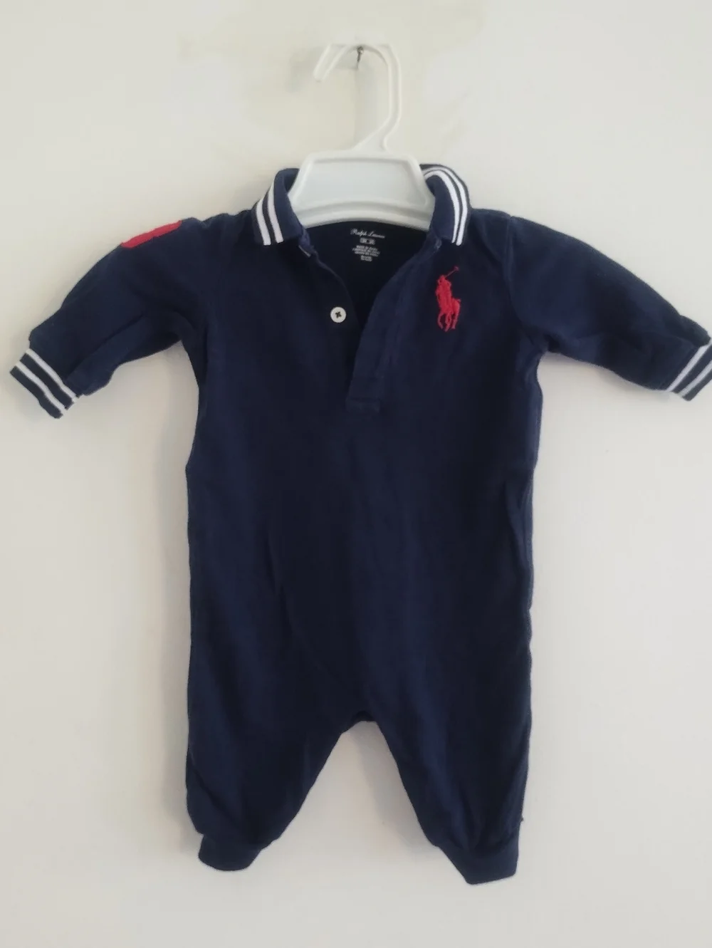 Ralph Lauren Navy Polo Onesie Romper 3 Month Baby One Piece